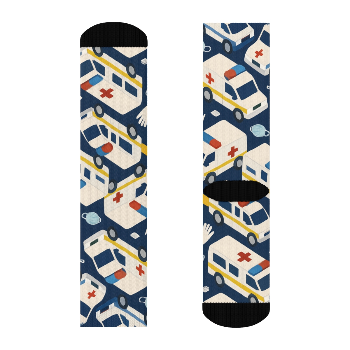 Night Shift Siren Tessellation Paramedic trendy patterned crew socks
