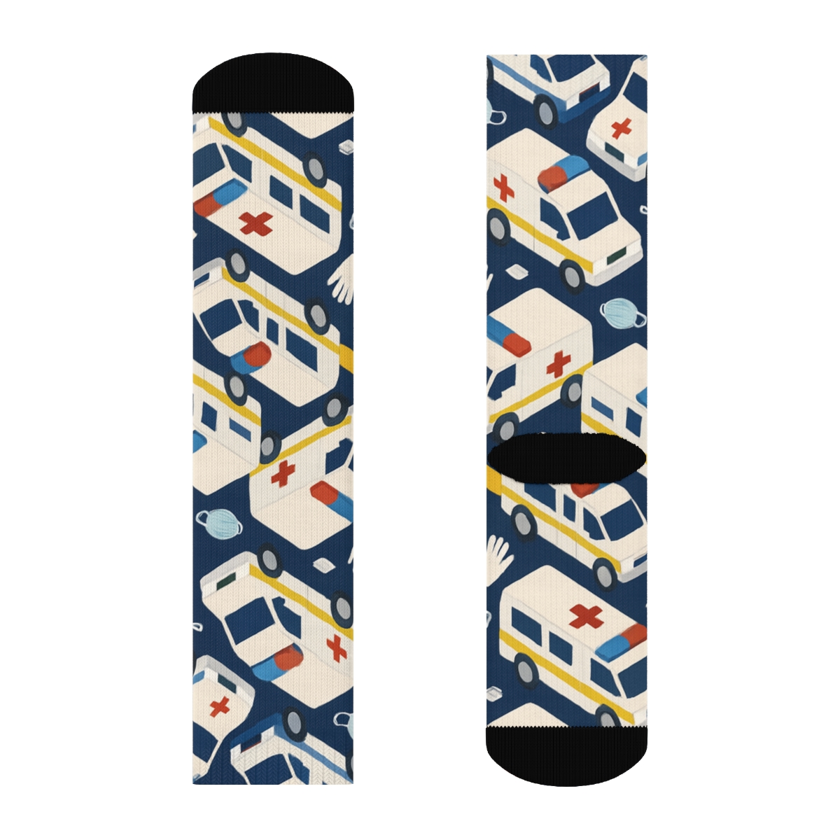 Night Shift Siren Tessellation Paramedic trendy patterned crew socks