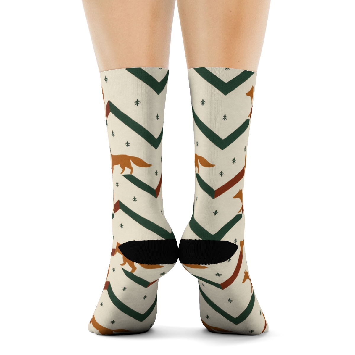Nordic Fox Chevron soft everyday crew socks