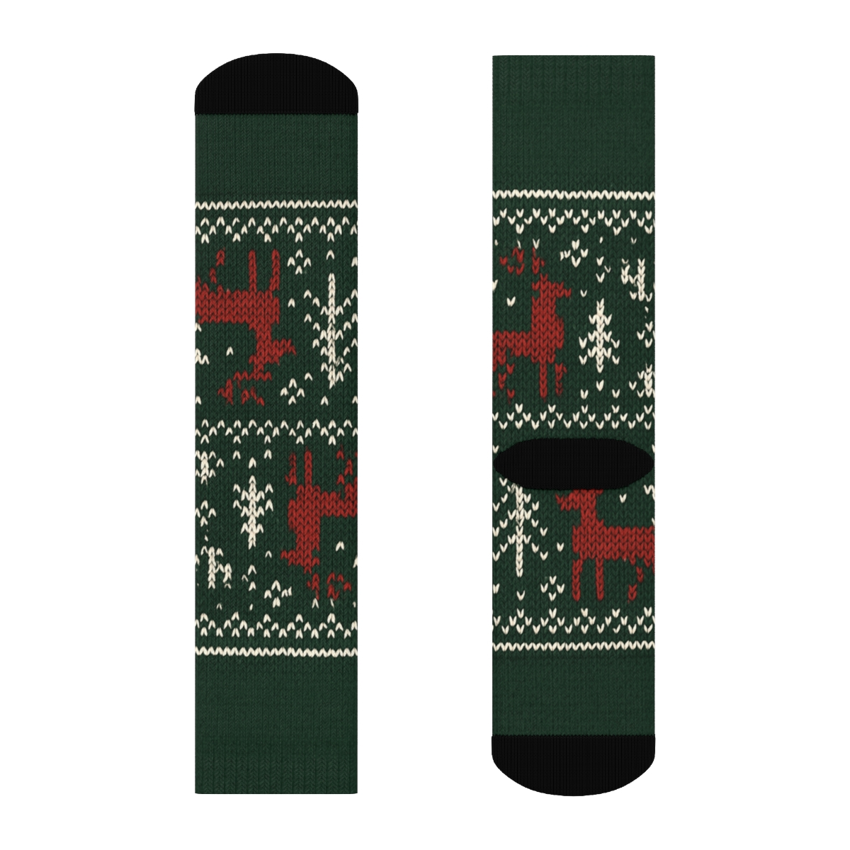 Nordic Snowflake Border stylish athletic crew socks