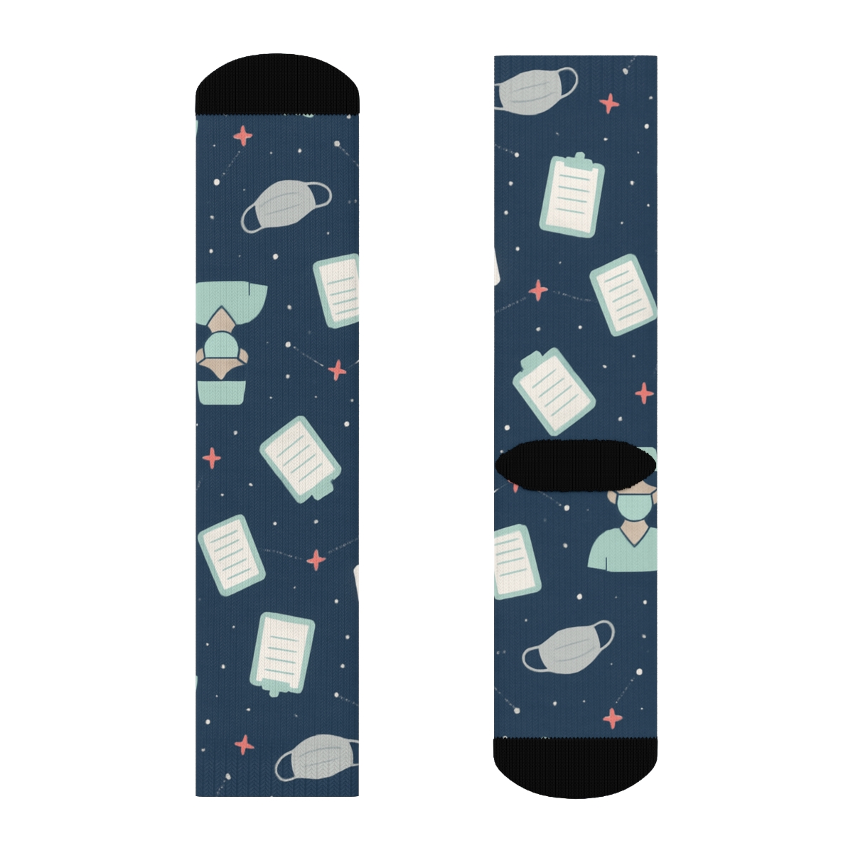Nurse Night Shift Constellation Pattern personalized crew socks