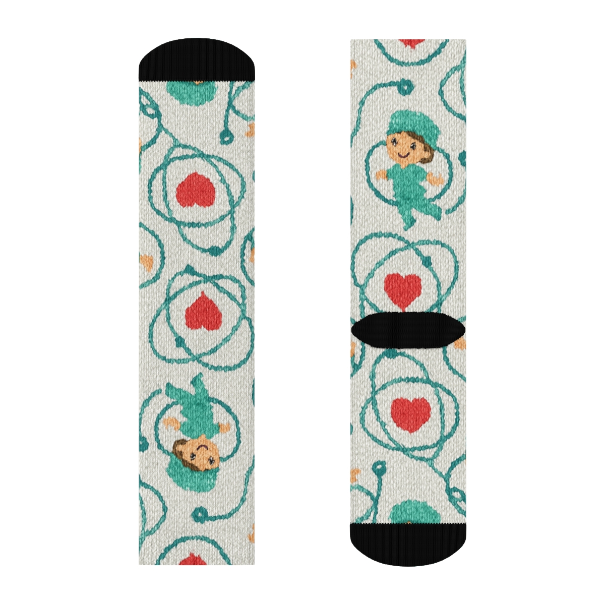 Nurse Stellar Shift Pattern trendy patterned crew socks