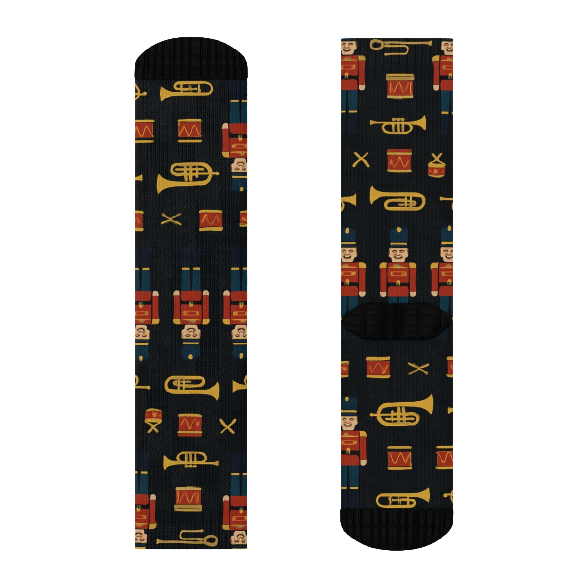 Nutcracker Parade Holiday Bands premium sports crew socks