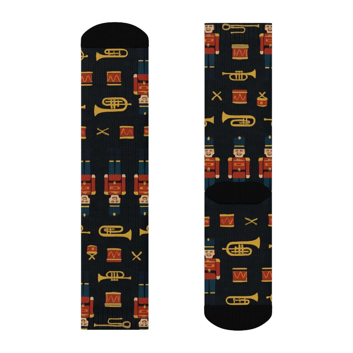 Nutcracker Parade Holiday Bands premium sports crew socks
