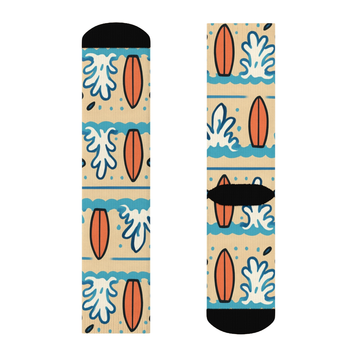 Ocean Bands With Playful Dolphin Pods unique graphic crew socks