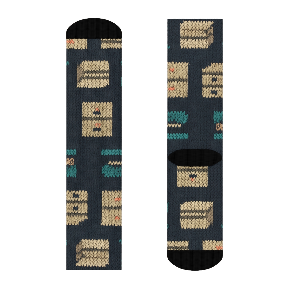 Office Manager Knitted Checkered Supply Bands designer printed crew socks