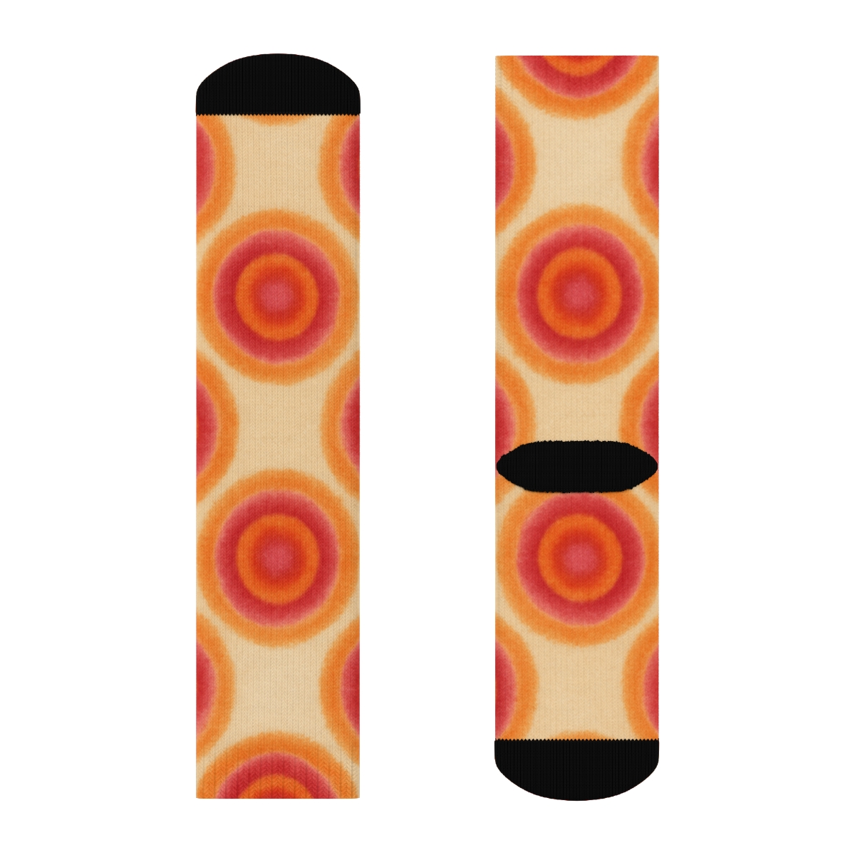 Ombre Ring Progression On Beige Background stylish athletic crew socks
