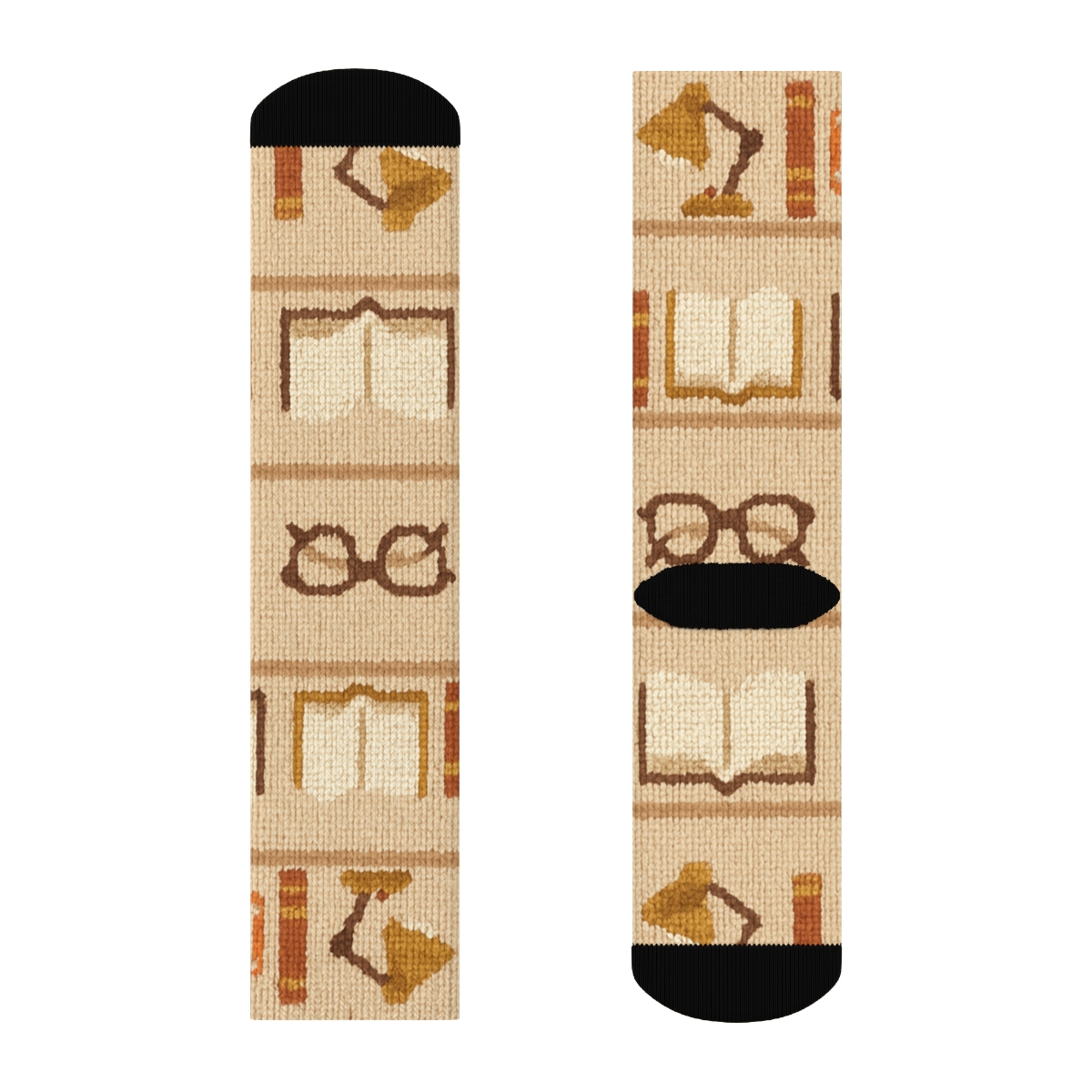 Open Books With Librarian Study Glow Bands premium sports crew socks