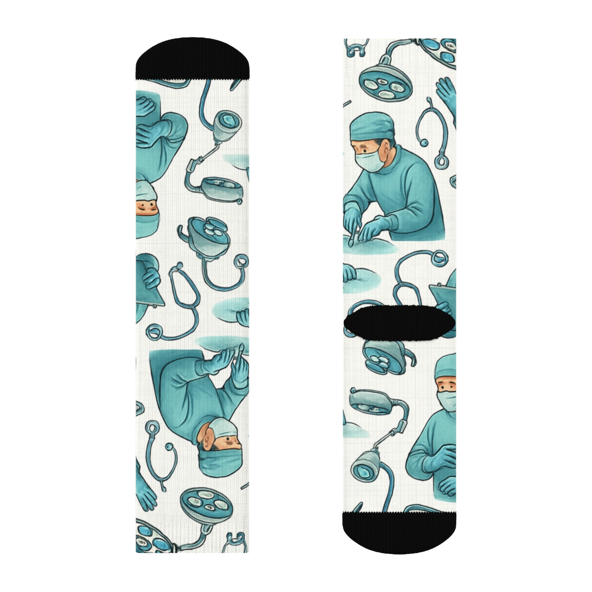 Operating Room Collage With Surgeon Scatter soft everyday crew socks