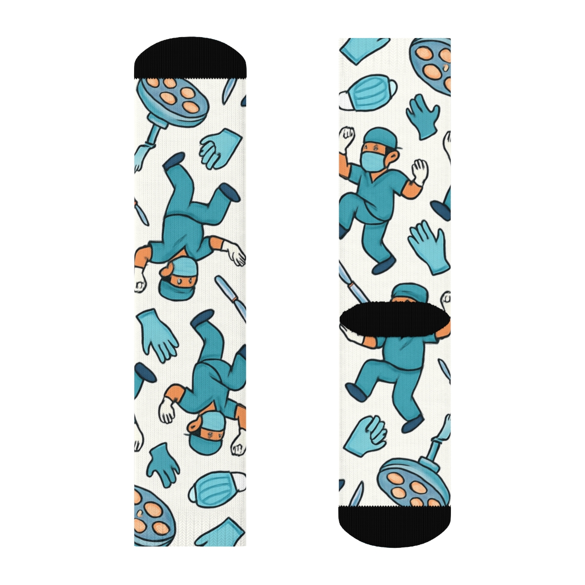Operating Room Party With Surgeon Icons stylish athletic crew socks