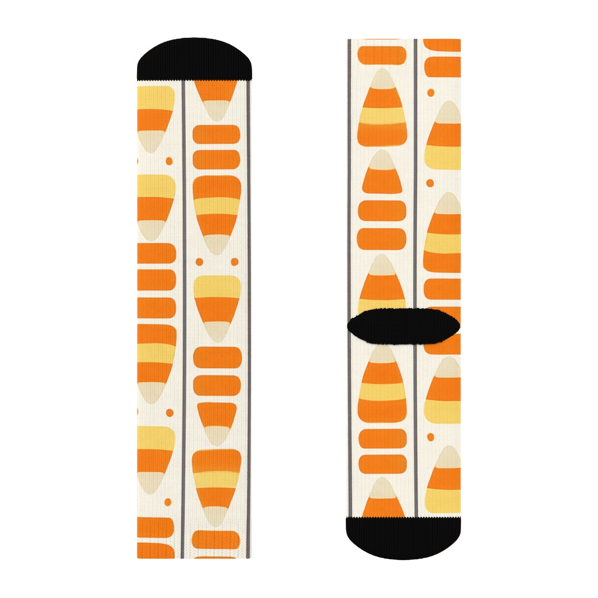 Orange Candy Corn Ladder Stripe On White Background comfortable cotton crew socks