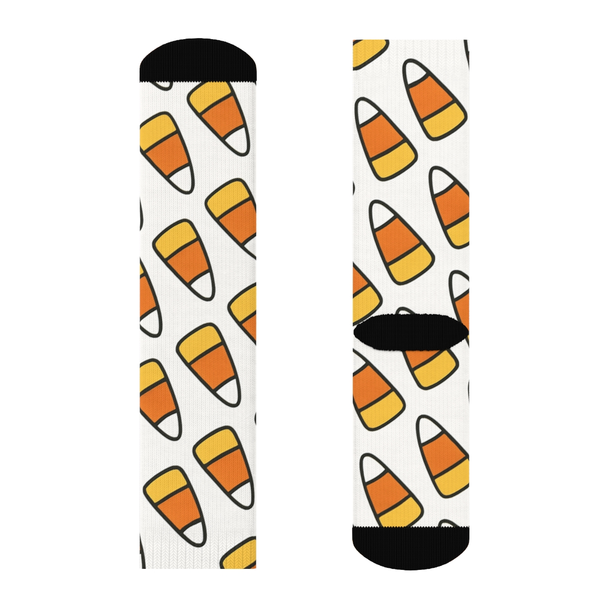 Orange Candy Corn Ladder Stripes On White Background premium sports crew socks
