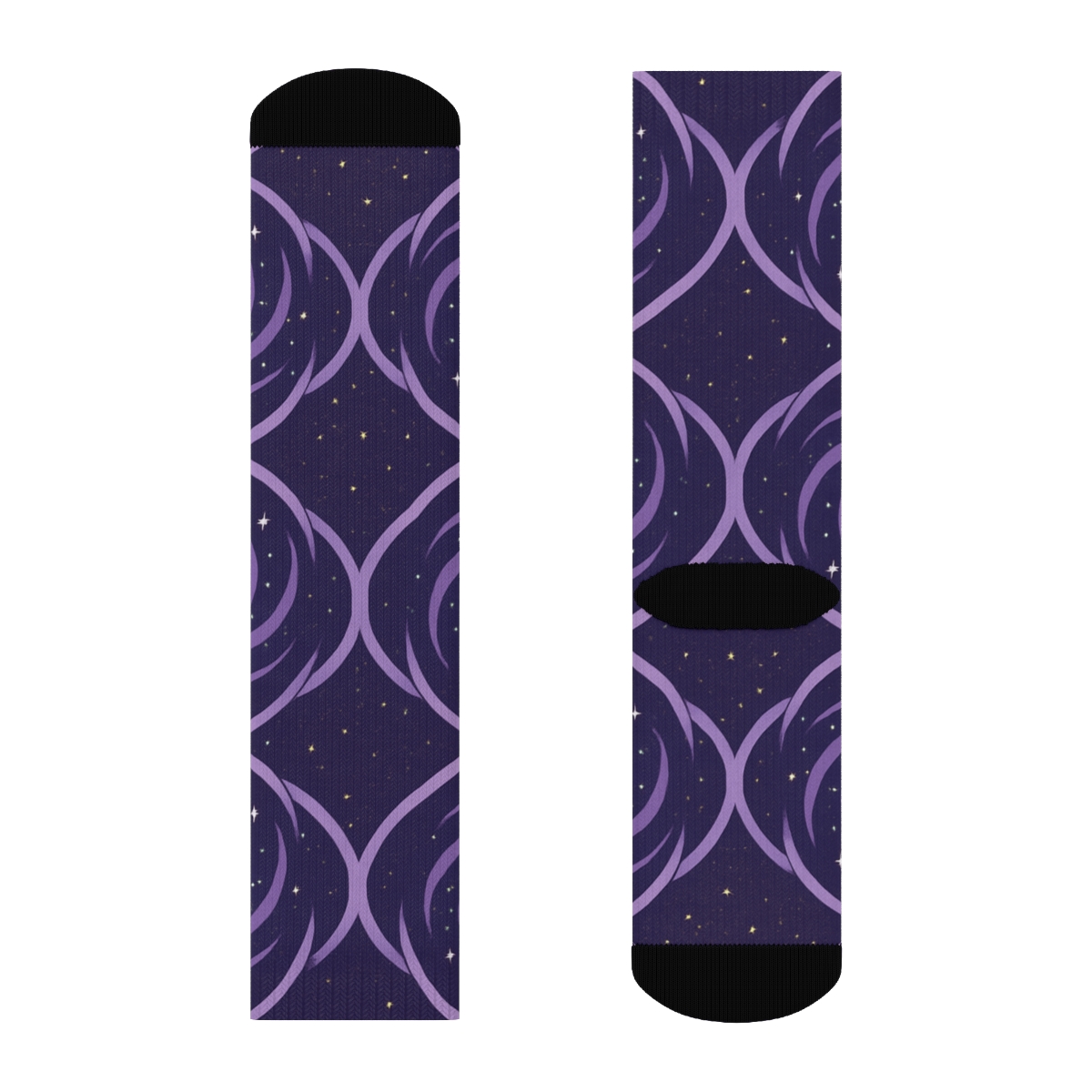 Orbital Ring Galaxy Tessellation On Cosmic Purple comfortable cotton crew socks