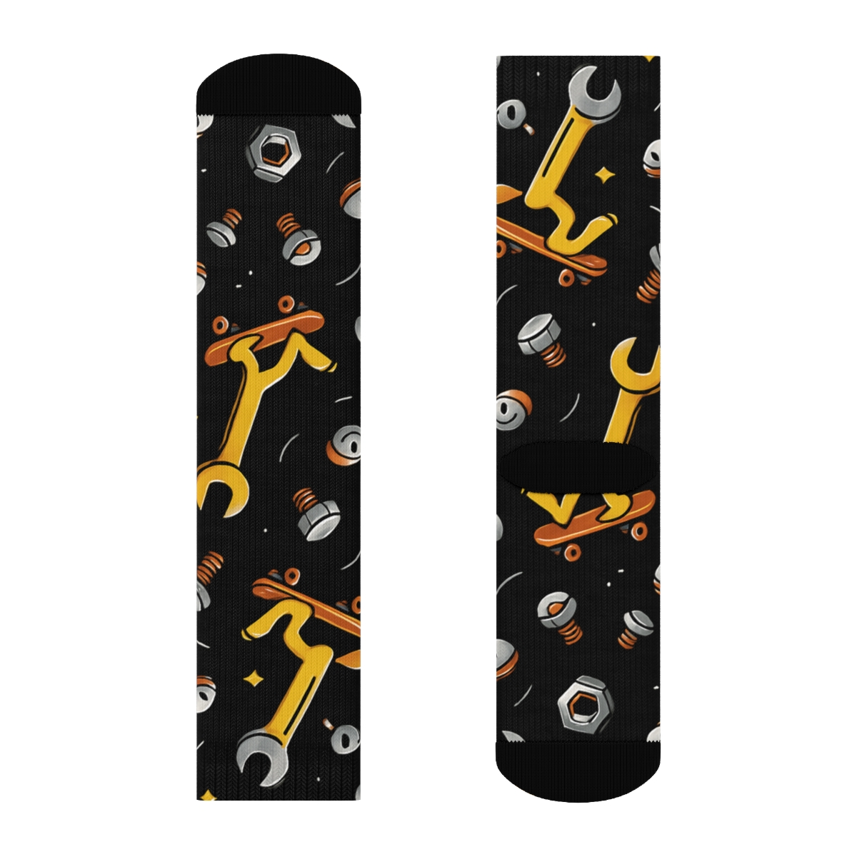 Orbiting Gear Parade With Mechanic Energy unique graphic crew socks