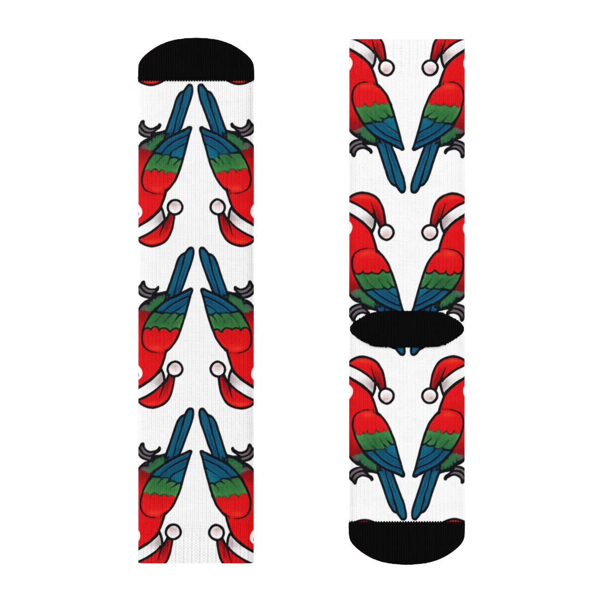 Ornament Parrot Mirror Pair On White Background stylish athletic crew socks