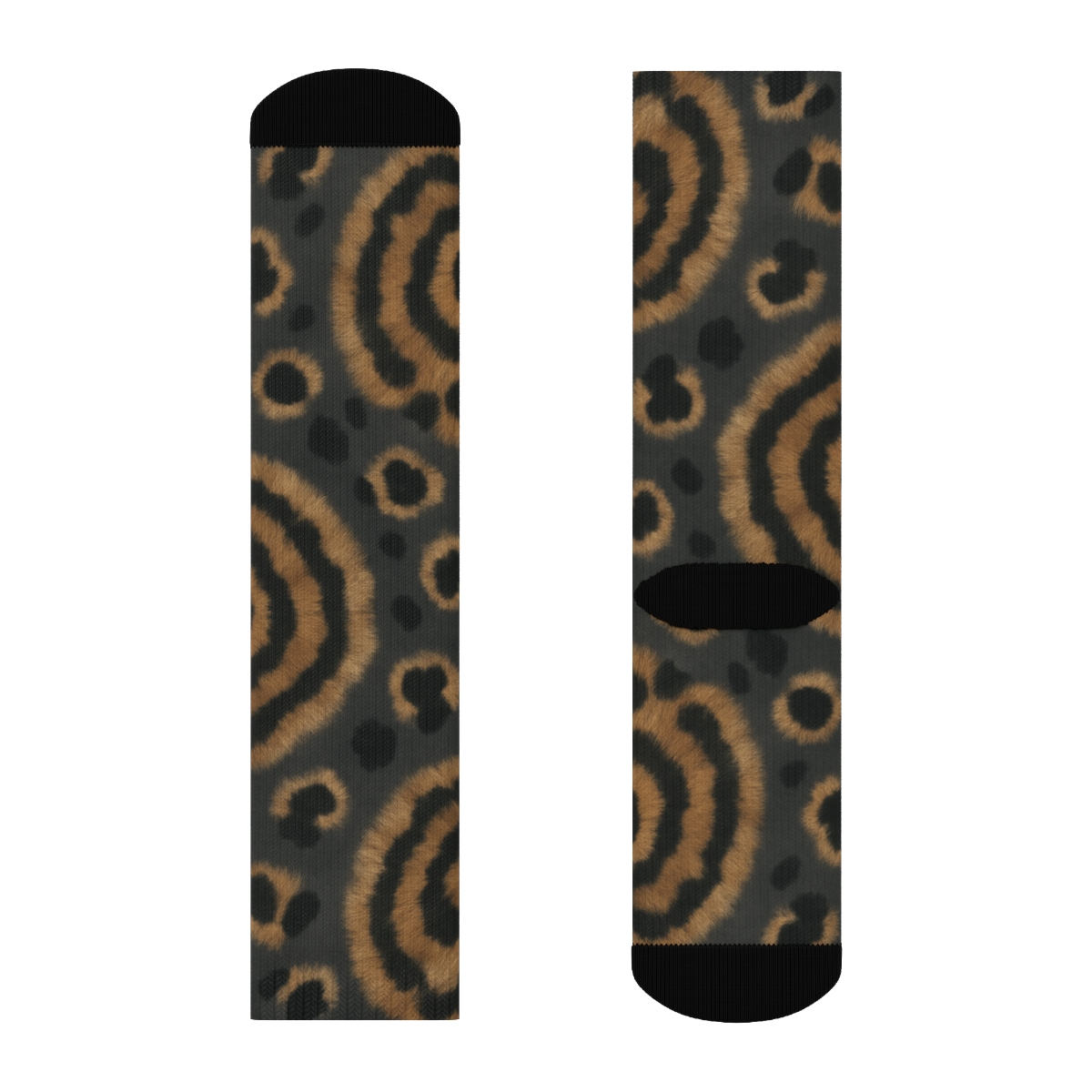 Oversized Medallion Spots On Charcoal trendy patterned crew socks