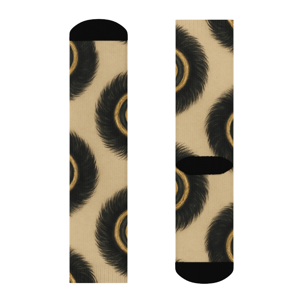 Oversized Medallion Spots On Neutral Background unique graphic crew socks