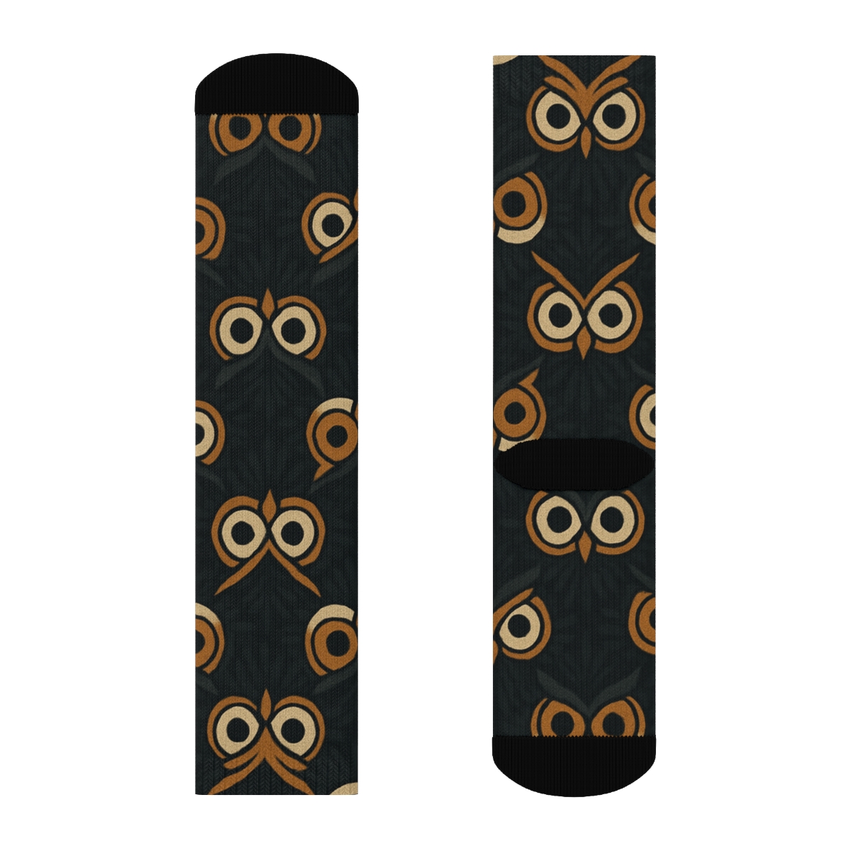 Owl Eye Rosette Tessellation On Charcoal trendy patterned crew socks