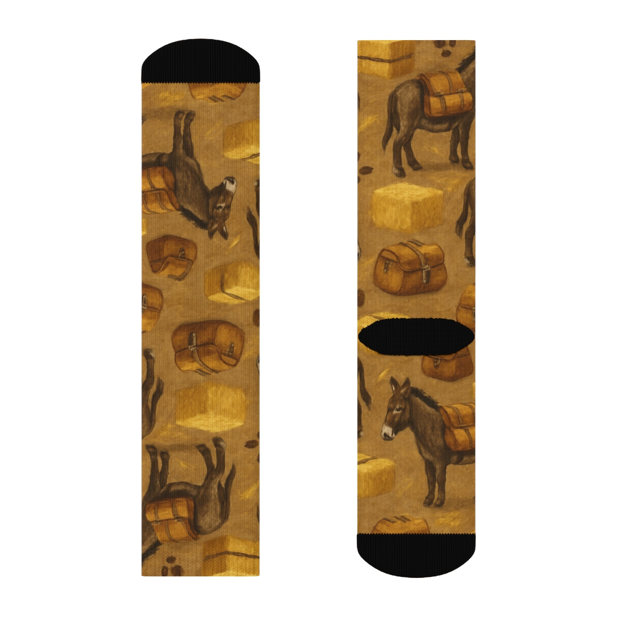 Pack Donkey Lattice With Hoofprint stylish athletic crew socks