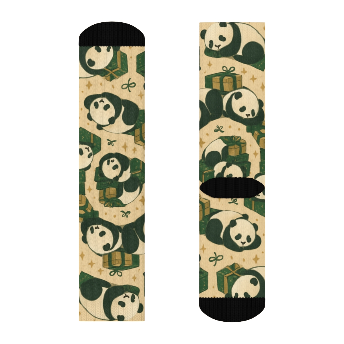 Panda Present Spiral premium sports crew socks