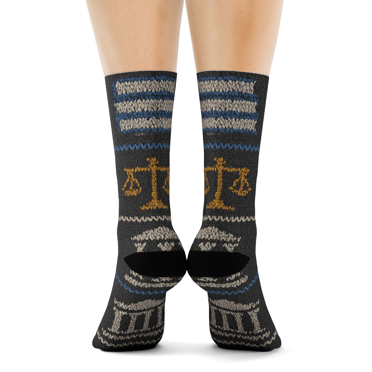 Paralegal Knit Illusion Docket Stripe Bands premium sports crew socks