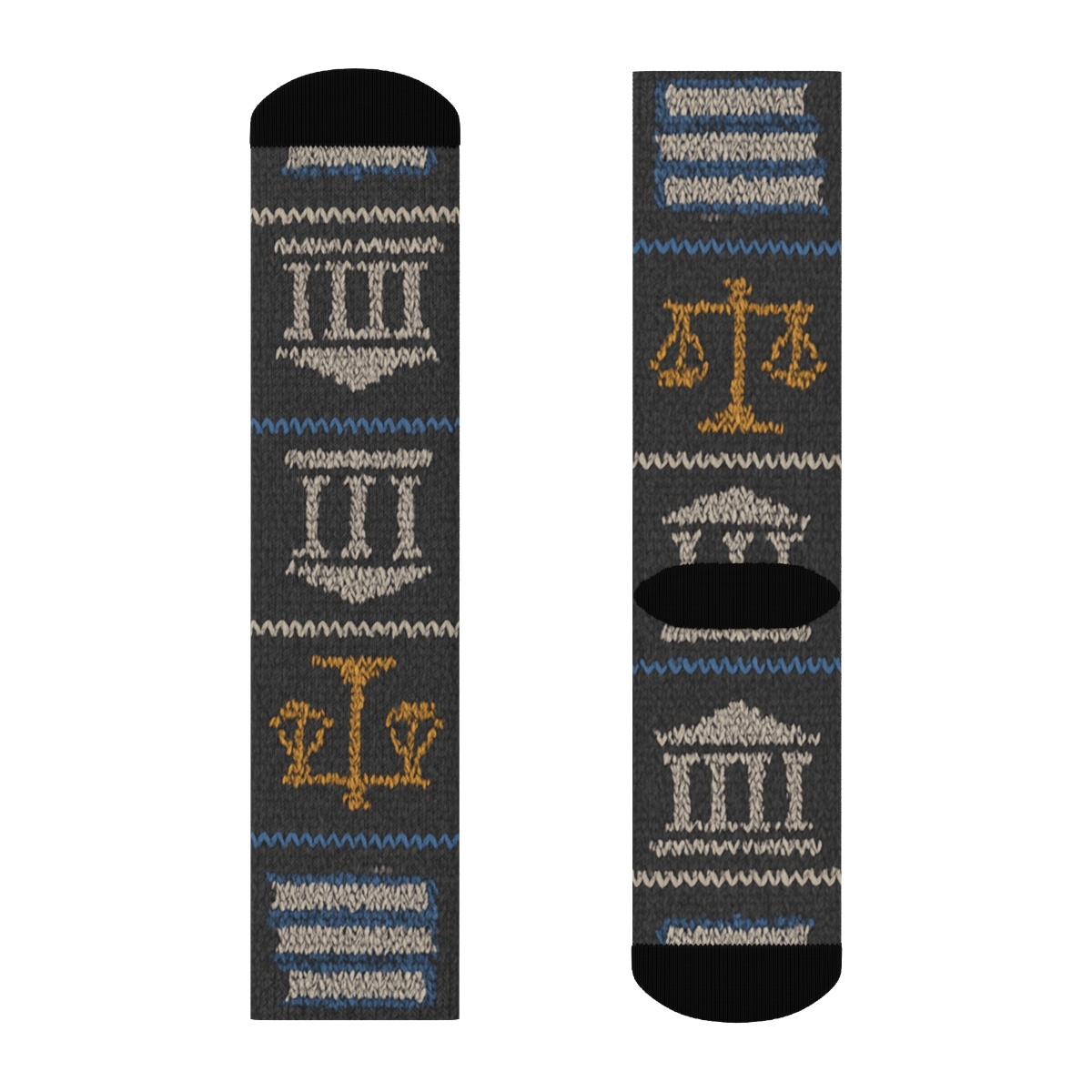 Paralegal Knit Illusion Docket Stripe Bands premium sports crew socks