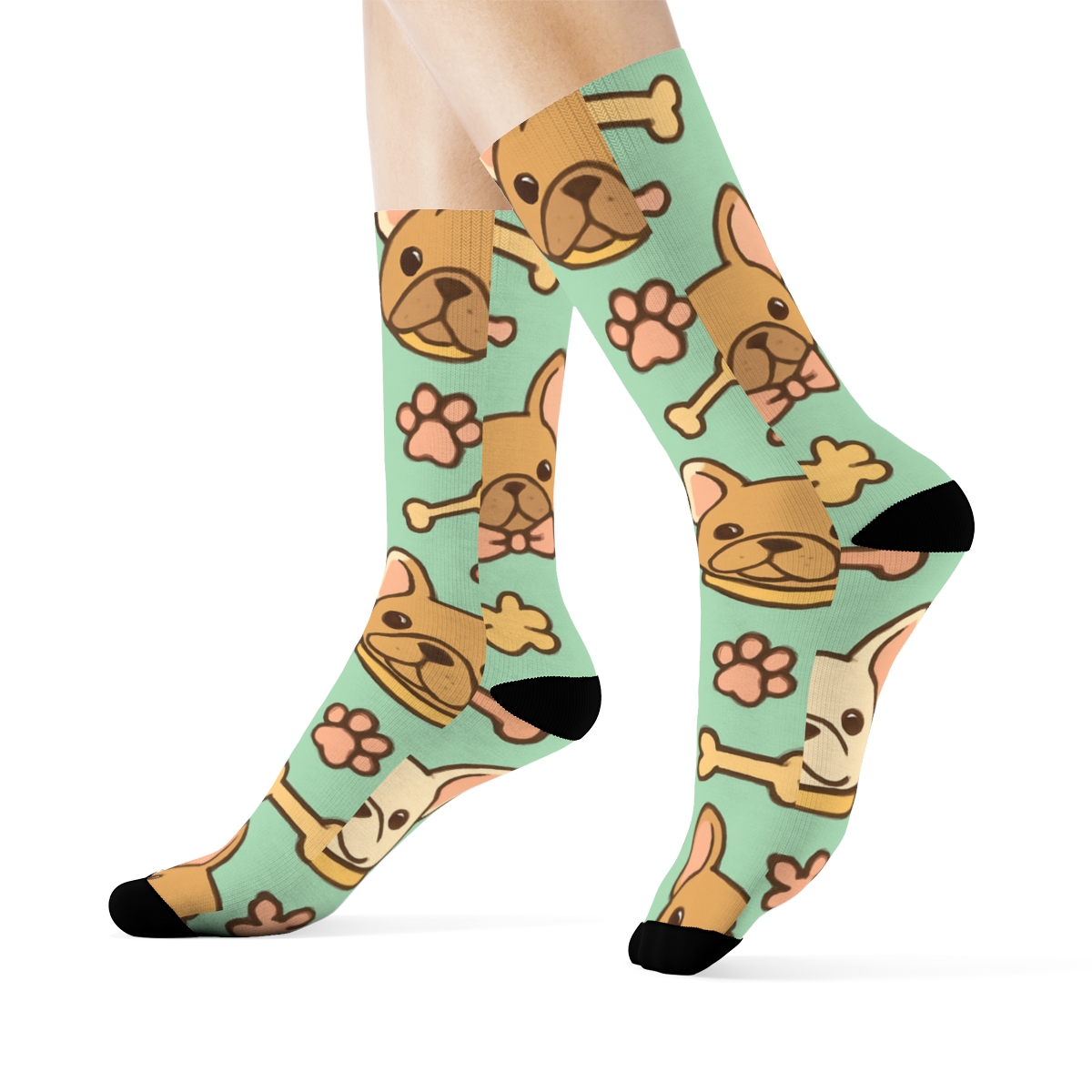 Pastel Bulldog Accessories Parade custom crew socks