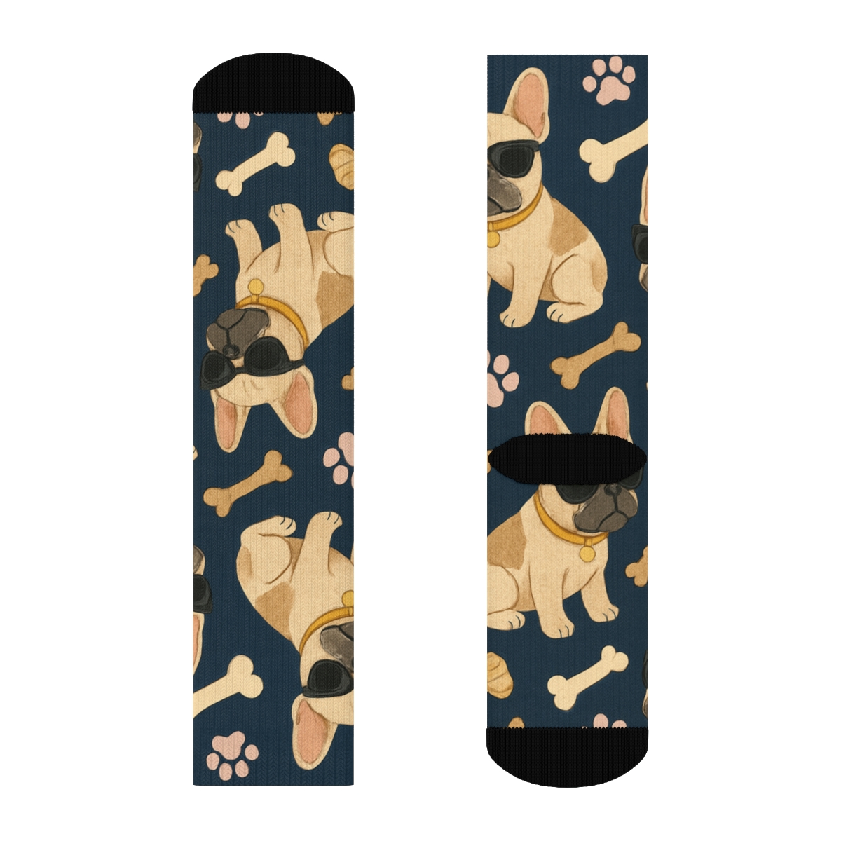 Pastel Bulldog Collage Constellation Scatter custom crew socks