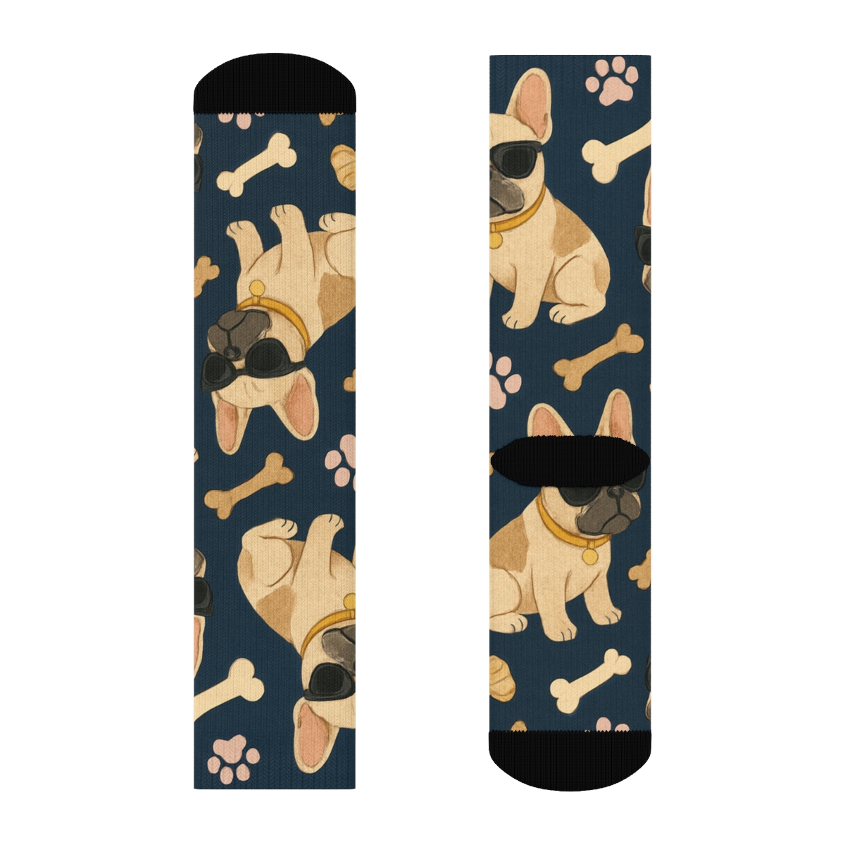 Pastel Bulldog Collage Constellation Scatter custom crew socks