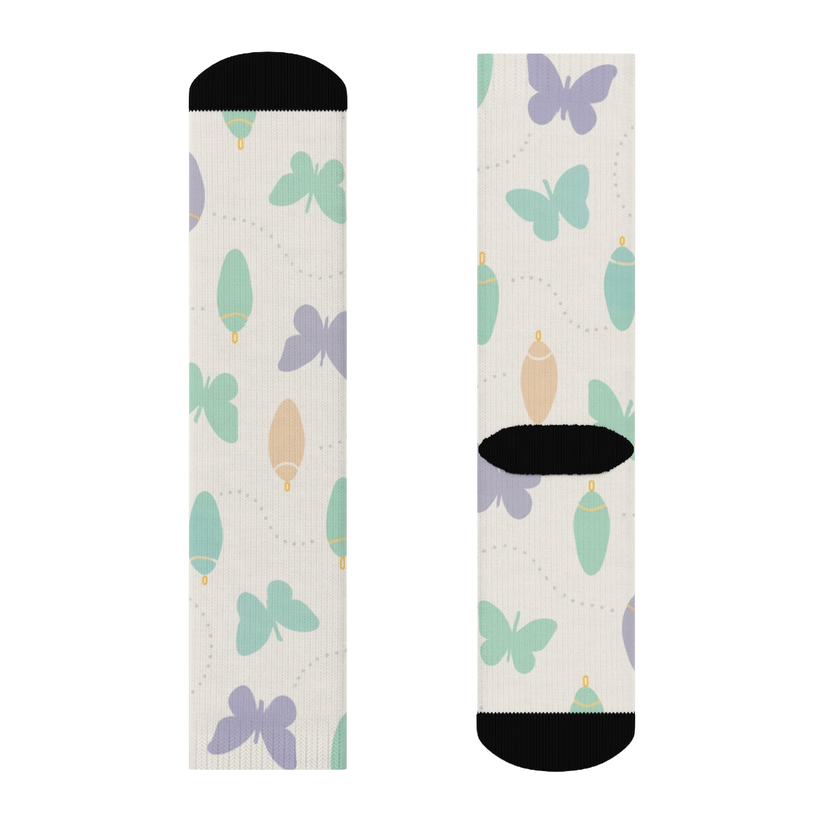 Pastel Chrysalis Constellation On Mist Gray comfortable cotton crew socks