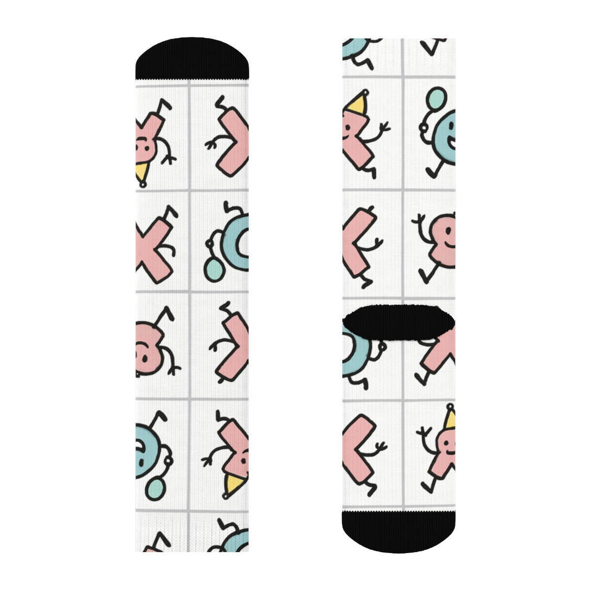 Pastel Game Board Parade With Valentines Xo Icons trendy patterned crew socks