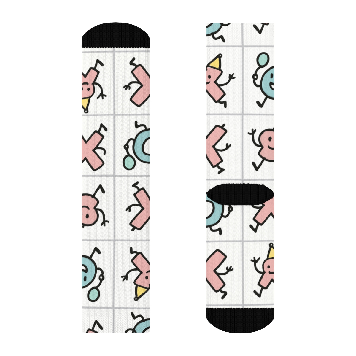 Pastel Game Board Parade With Valentines Xo Icons trendy patterned crew socks