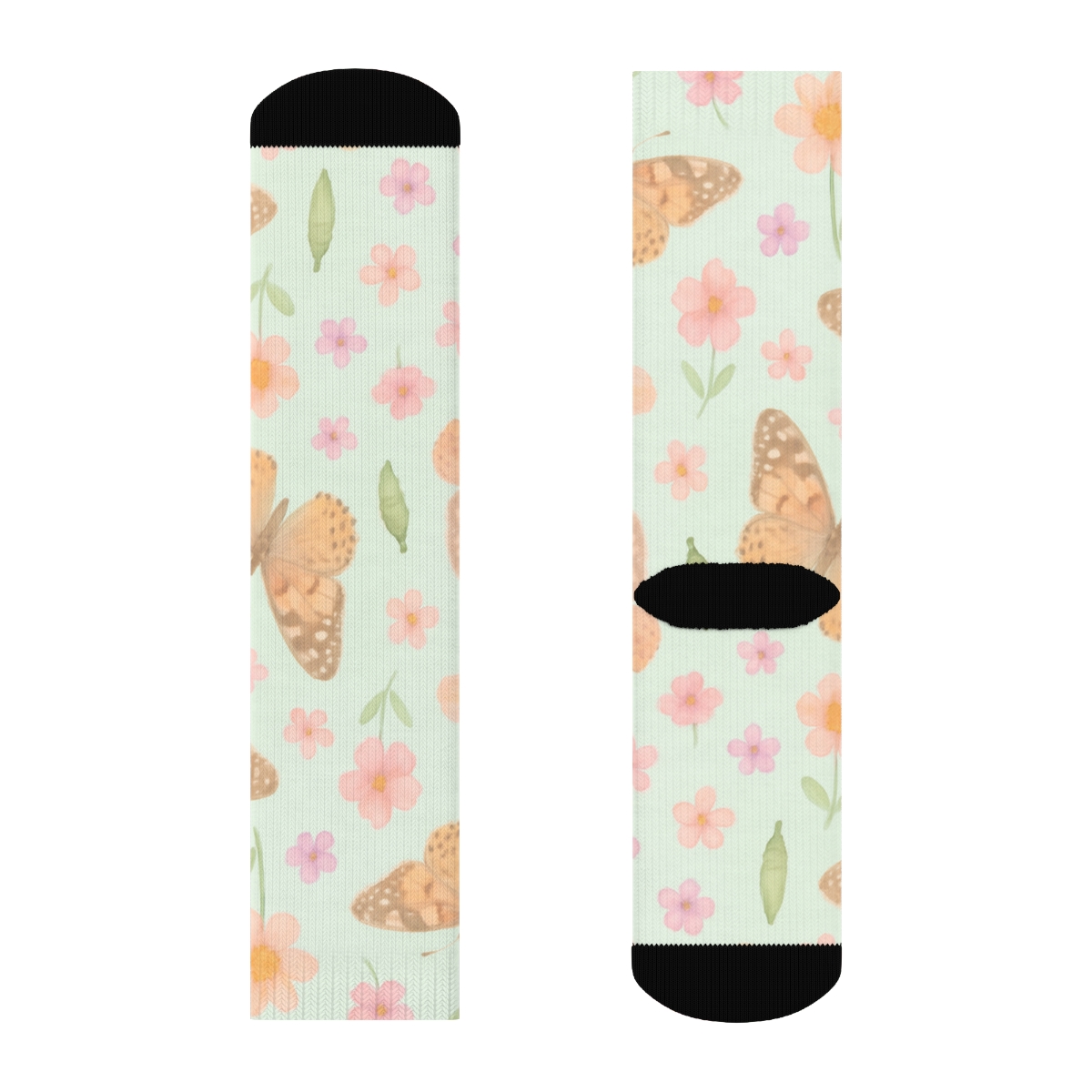 Pastel Garden Scatter comfortable cotton crew socks