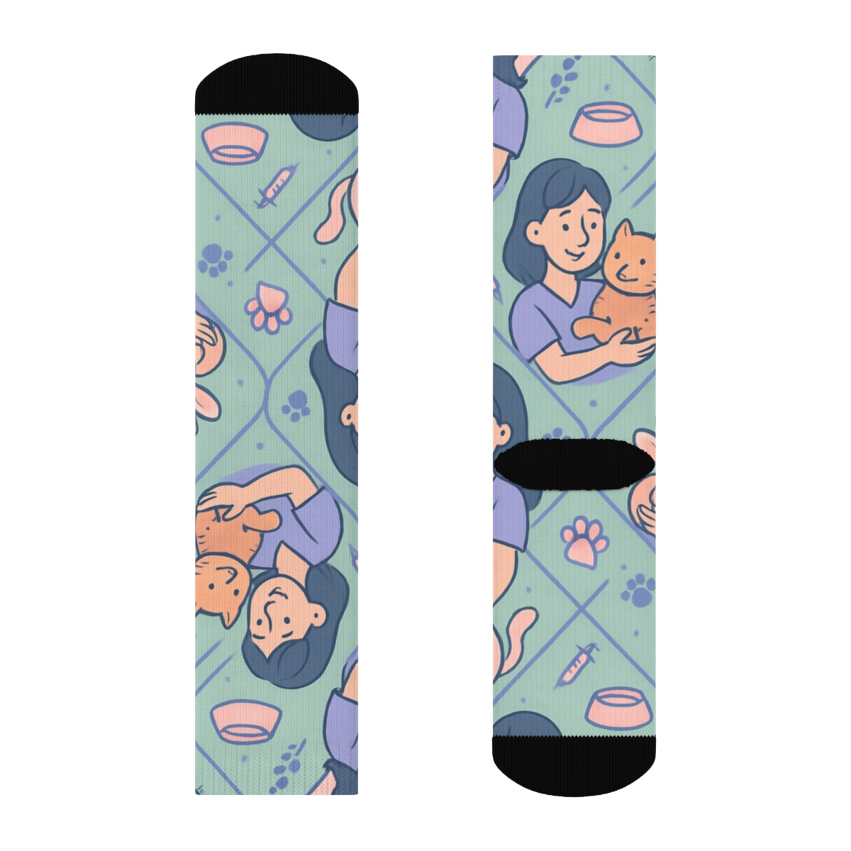 Pastel Lattice Pattern With Veterinary Technician Moments stylish athletic crew socks