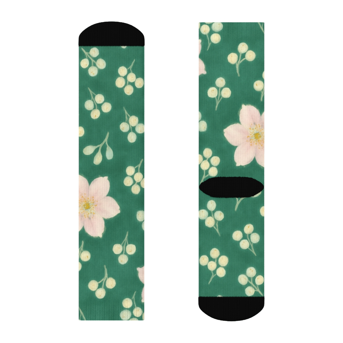 Pastel Mistletoe Snowfall Scatter On Evergreen stylish athletic crew socks