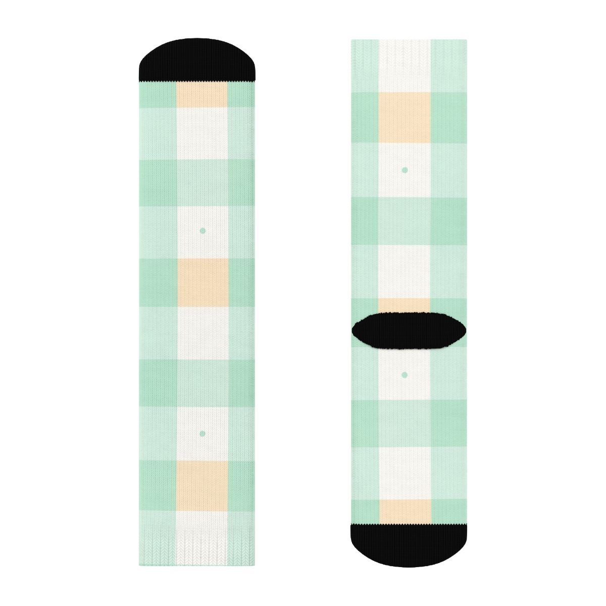 Pastel Nested Checker Fields comfortable cotton crew socks