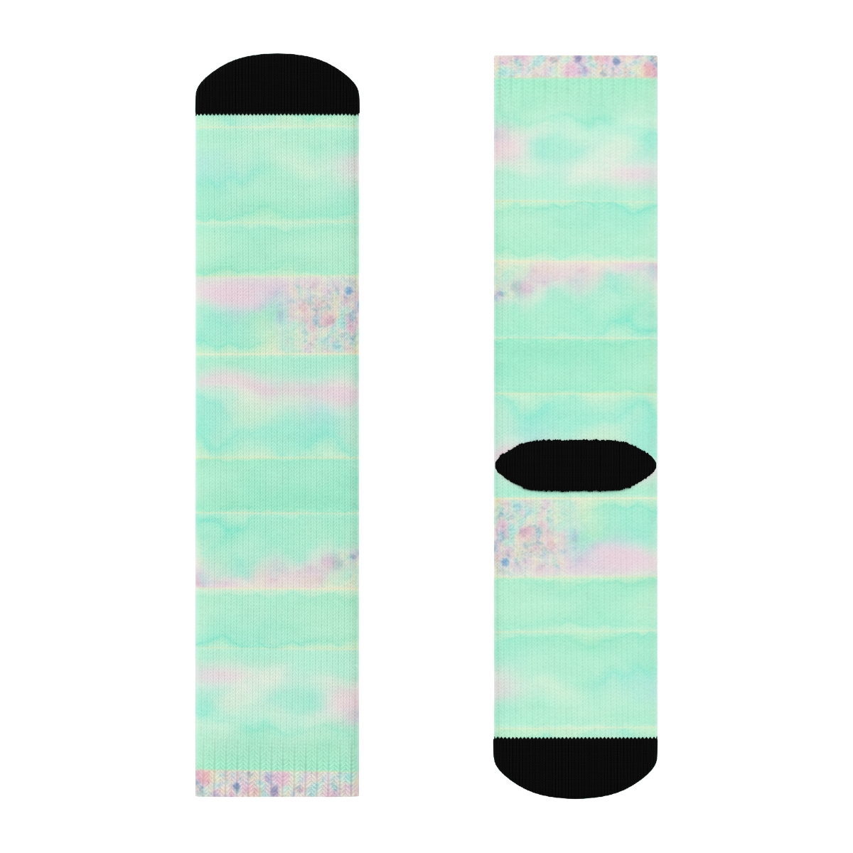 Pastel Scrunch Speckle Bands On Colored Background trendy patterned crew socks