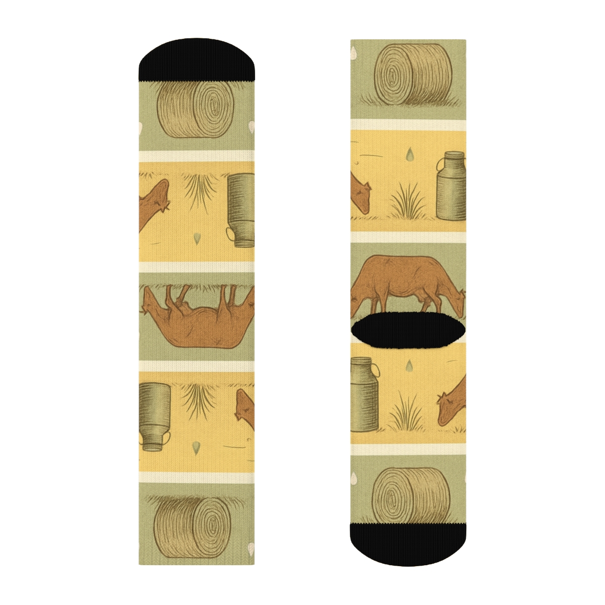 Pasture Landscape Bands With Mooing Cow stylish athletic crew socks