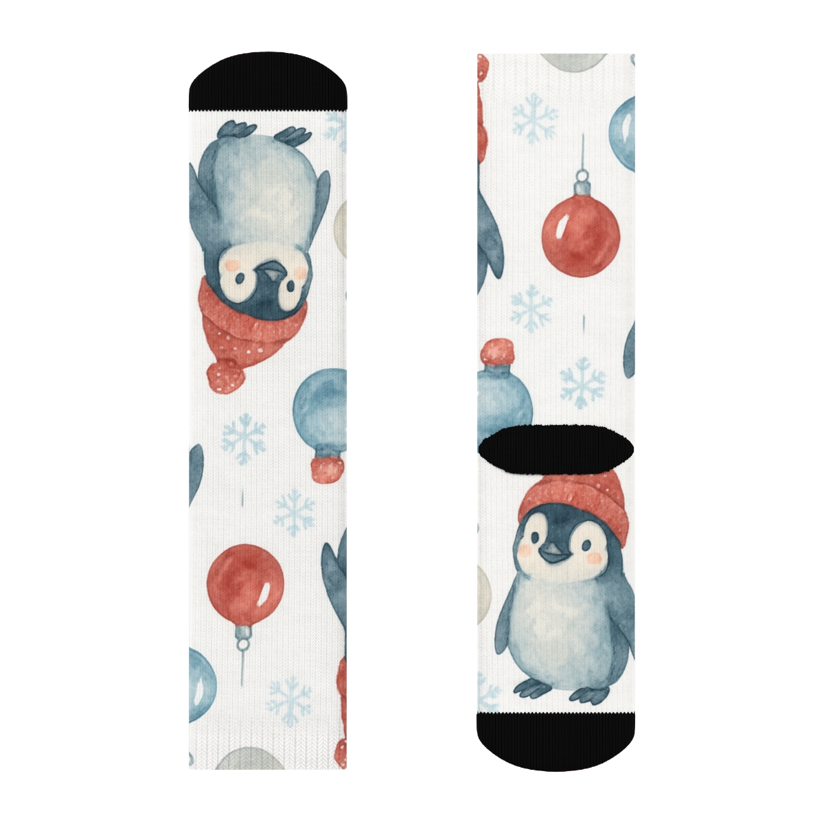 Penguin Ornament Scatter unique graphic crew socks