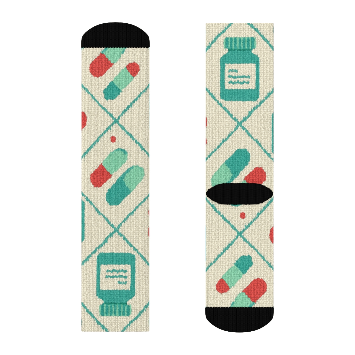 Pharmacist Capsule Knit Lattice trendy patterned crew socks