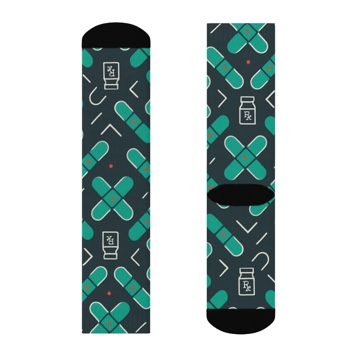 Pharmacist Grade Capsule Lattice On Charcoal unique graphic crew socks