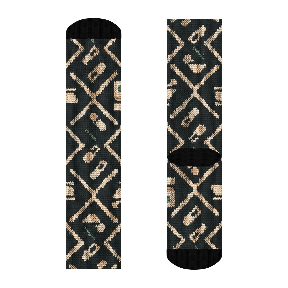 Pharmacist Knitted Label Lattice soft everyday crew socks