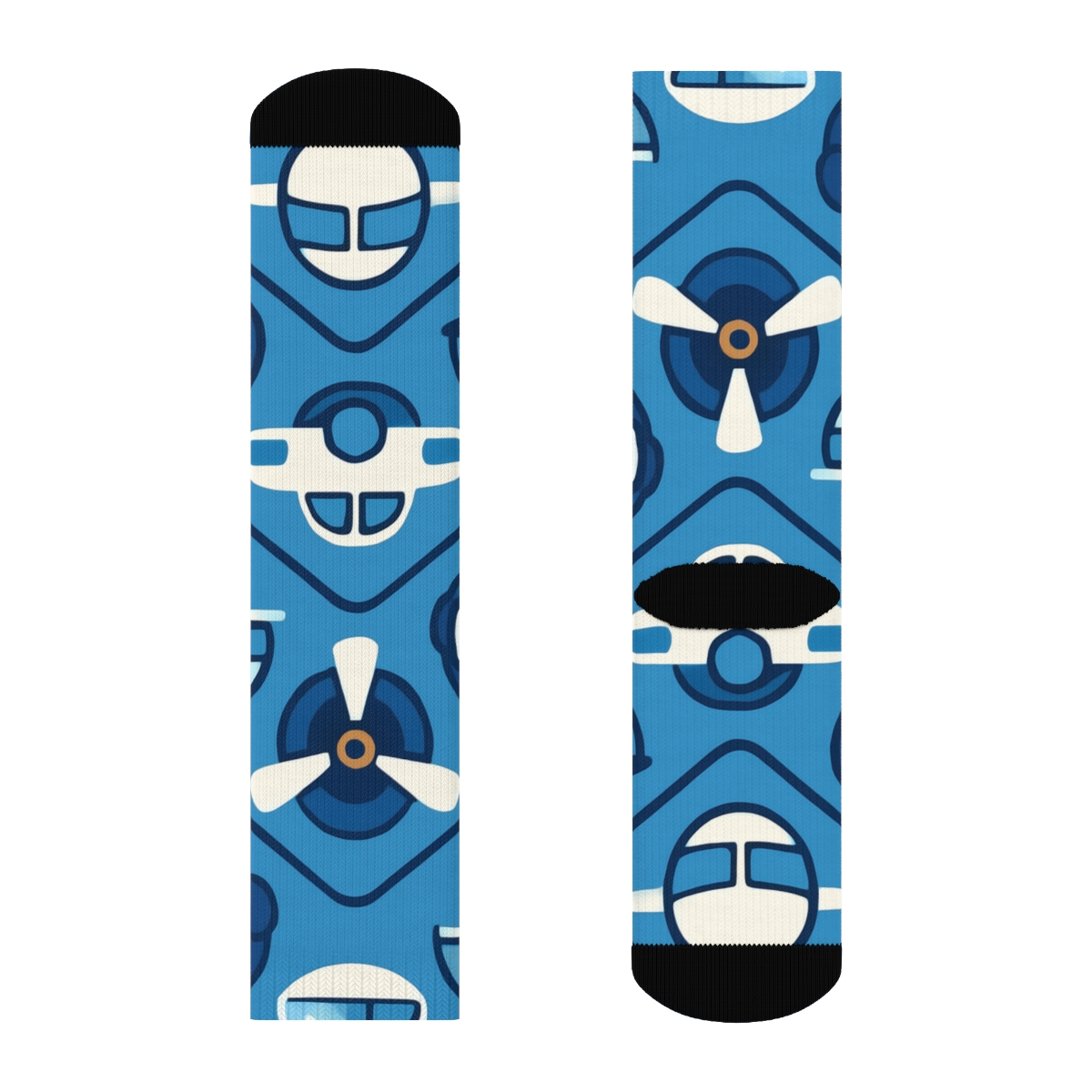 Pilot Sky Chevron Stream custom crew socks