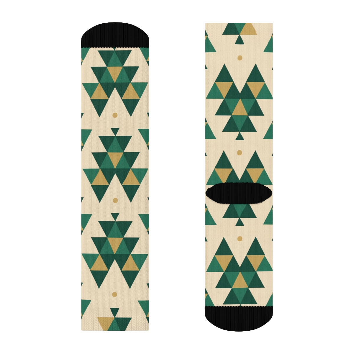 Pine Tree Mosaic Holiday custom crew socks