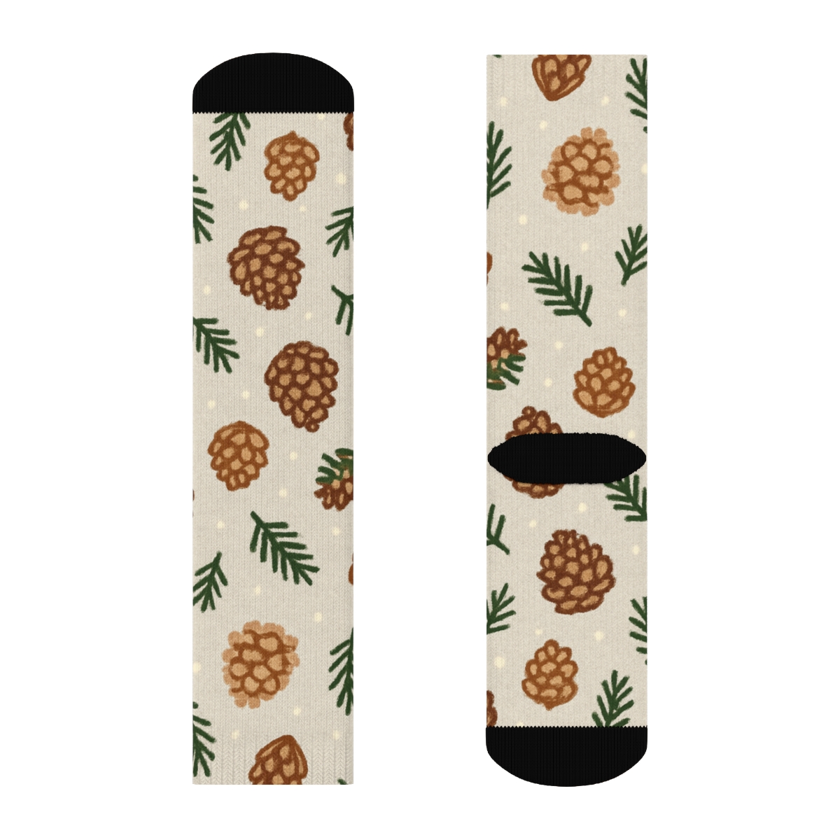 Pinecone Scatter unique graphic crew socks