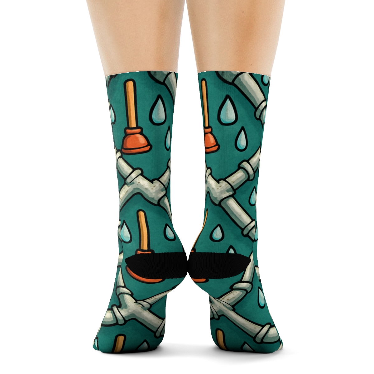 Pipe Lattice Party, Plumber Edition unique graphic crew socks