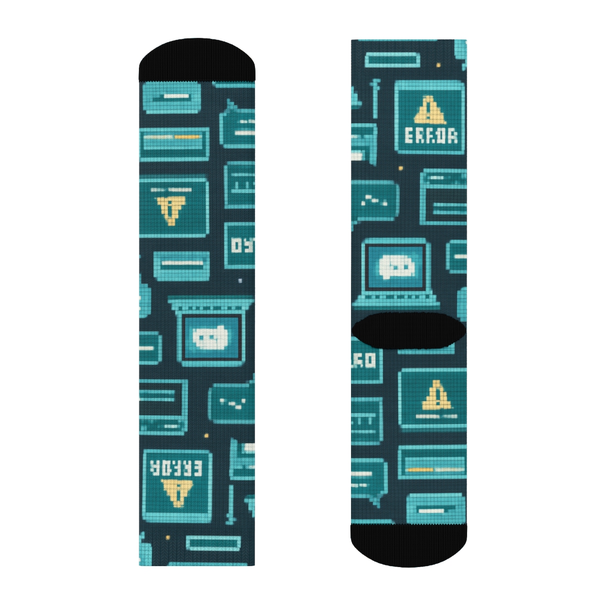 Pixel Art Grid For It Support Specialist Icons trendy patterned crew socks
