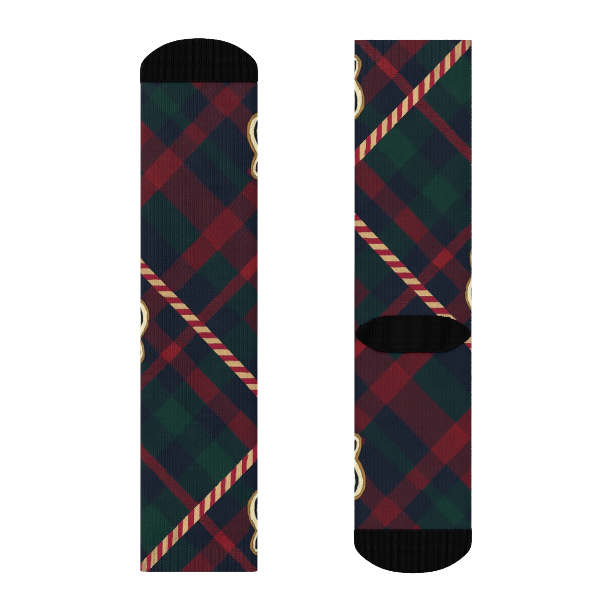 Plaid Tiger Candy Stripe custom crew socks