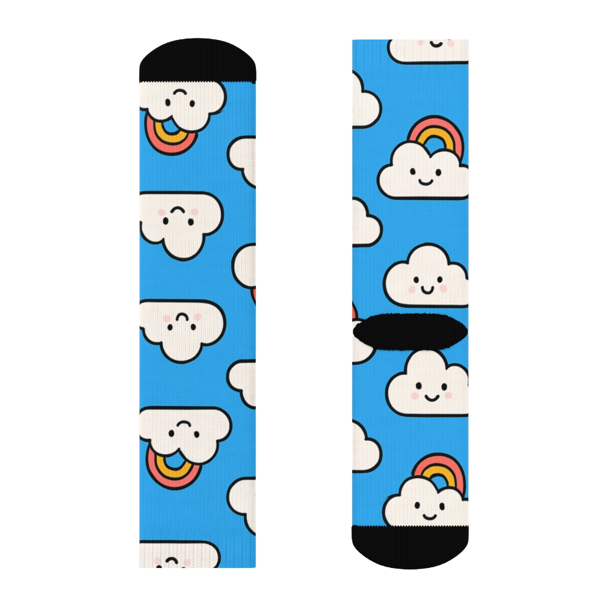 Playful Cumulus Character Spotlight On Sky Blue custom crew socks