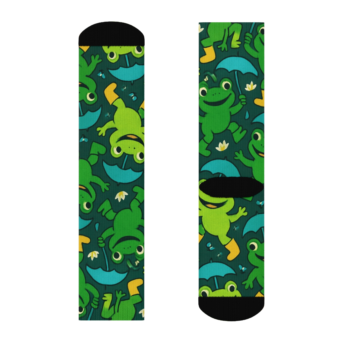 Playful Frog Party Tessellation unique graphic crew socks